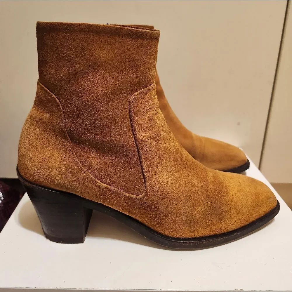 Rag & Bone "Axel" Caramel Suede Ankle Boots Sz. 8/38 Ret.$345 Made in Italy
